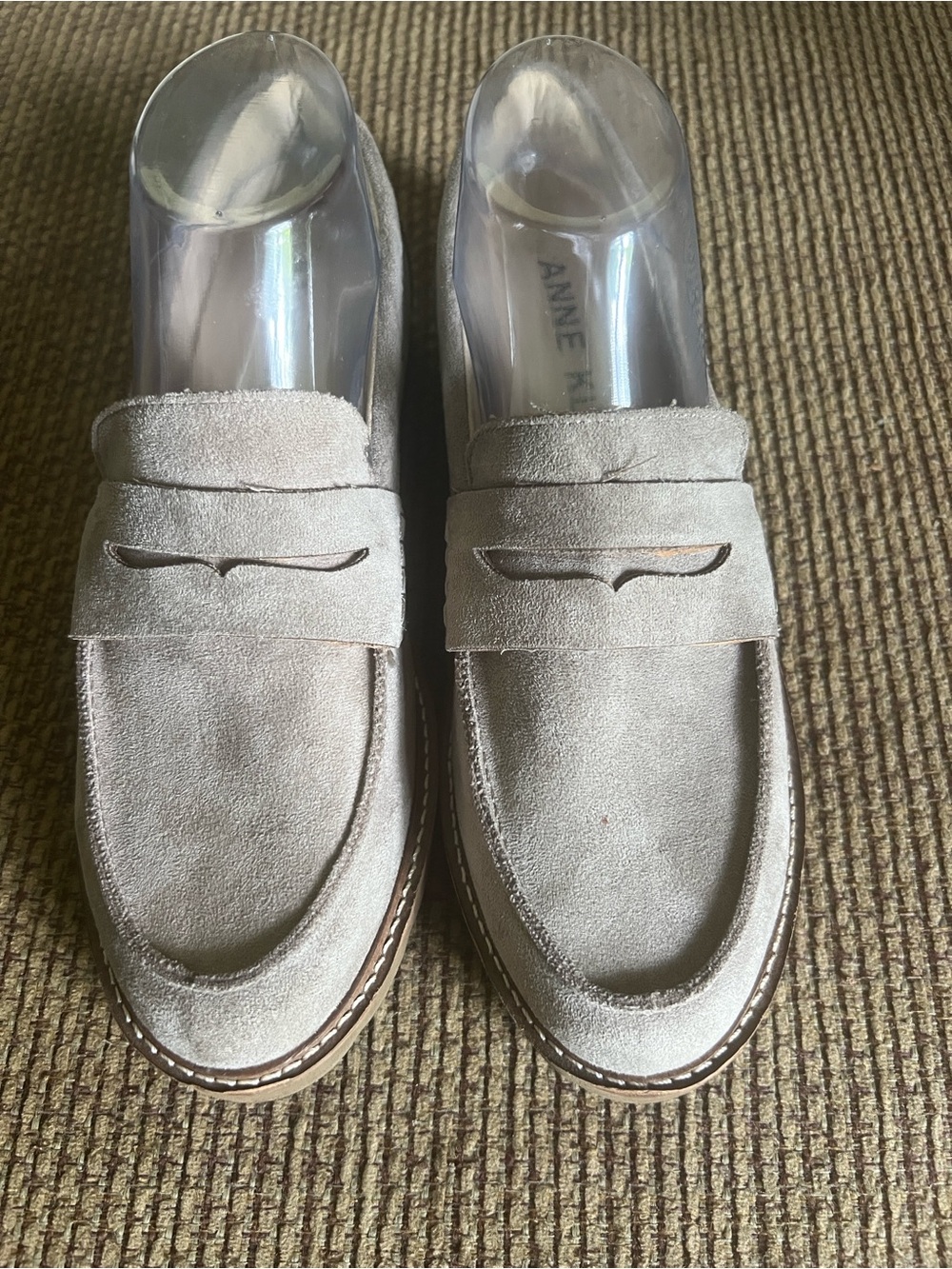 Anne Klein Taupe Suede Penny Loafers